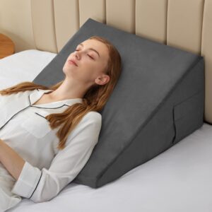 Memory Foam Wedge Pillow for Sleeping – Ergonomic Bed Support Cushion for Acid Reflux, Snoring & Back Pain Relief